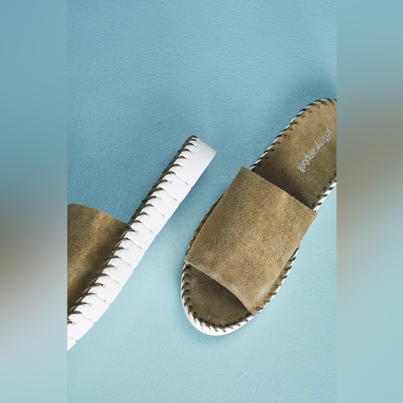 Anthropologie | Jeffrey Campbell | Pave Sneaker Slide Sandals in Green Size 6.5 - Picture 1 of 14